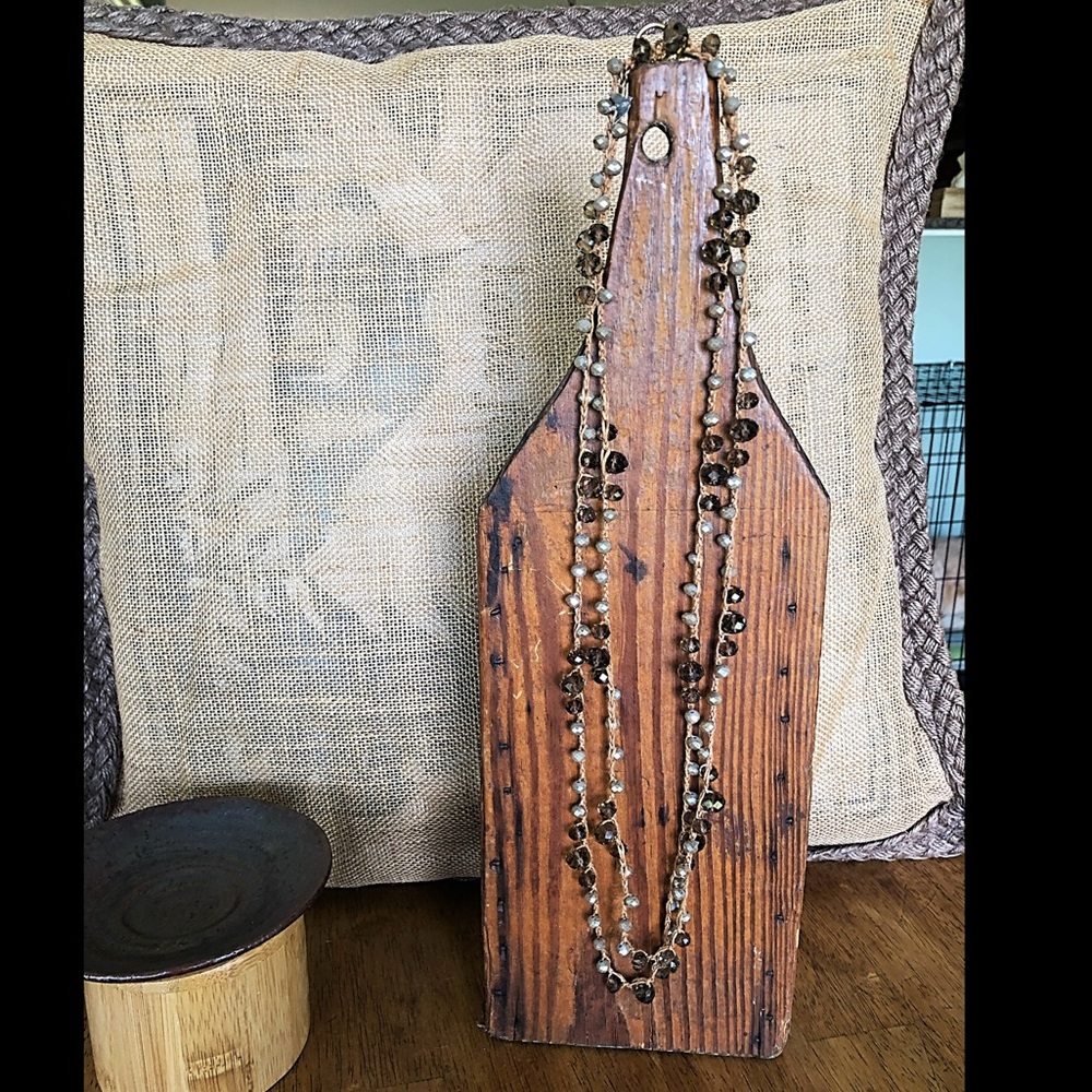 An Old Soul Necklace - Woven Smokey Gray Crystals